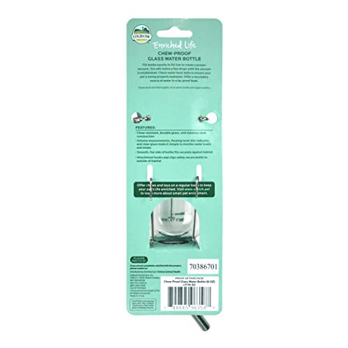 4. Oxbow Enriched Life Chew Proof Glass Water Bottle