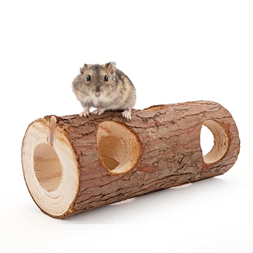 Best Hamster Tunnel: Nitegangel Natural Wooden Hamster Hollow Tree Trunk Tunnel