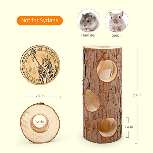 Best Hamster Tunnel: Nitegangel Natural Wooden Hamster Hollow Tree Trunk Tunnel