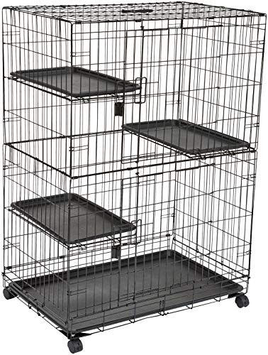 6. AmazonBasics Large 3-Tier Cat Cage