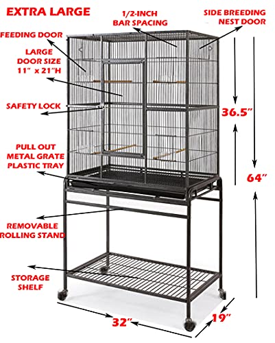 7. MCAGE Large Wrought Iron Bird Cage