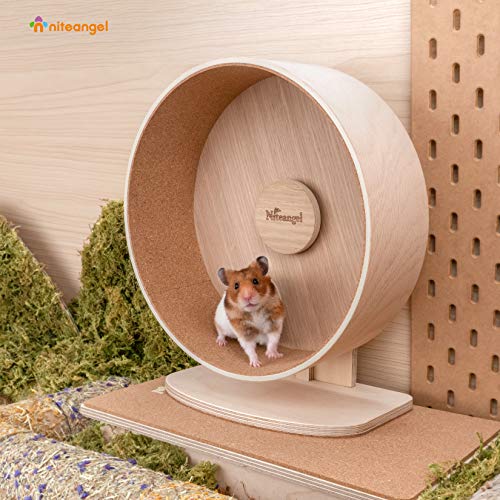 7. Niteangel Wooden Hamster Exercise Wheel