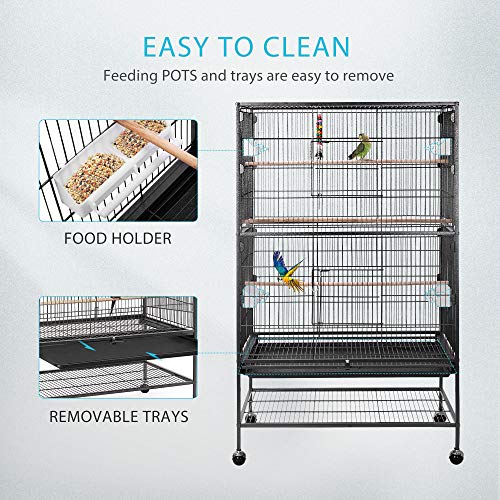 6. VIVOHOME 53 Inch Wrought Iron Large Cage