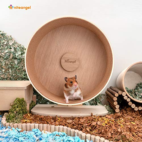 7. Niteangel Wooden Hamster Exercise Wheel