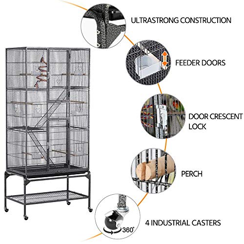 4. YAHEETECH 69-Inch Extra Large Wrought Iron Cage