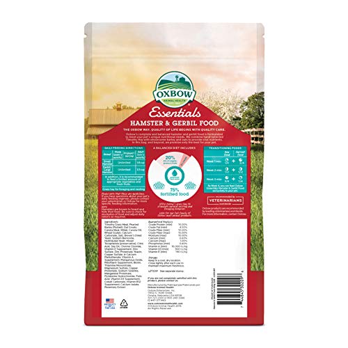 4. Oxbow Essentials Hamster Food and Gerbil Food