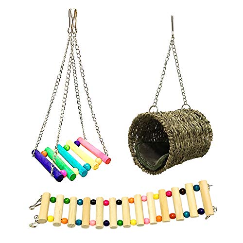 Best Hamster Hanging Toy Set: Leeko Pet Hammock Hamster Hanging Toy