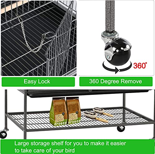 9. Bosely Standing Wrought Iron Large Bird Cage