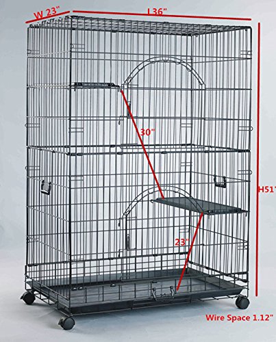 4. Homey Pet Black Wire Cat Cage