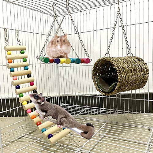 Best Hamster Hanging Toy Set: Leeko Pet Hammock Hamster Hanging Toy